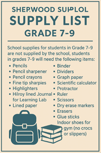School Supplies Grades 7 9
